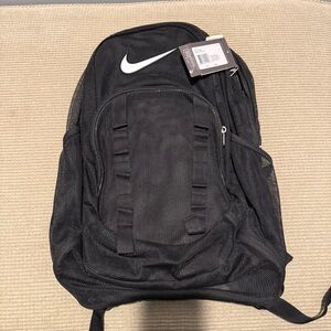 Nike Black Mesh Backpack with White Swoosh